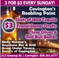 COVINGTON'S ROEBLING SUNDAYS - 3 for $3!